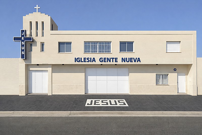 Frente del templo en Pergamino
